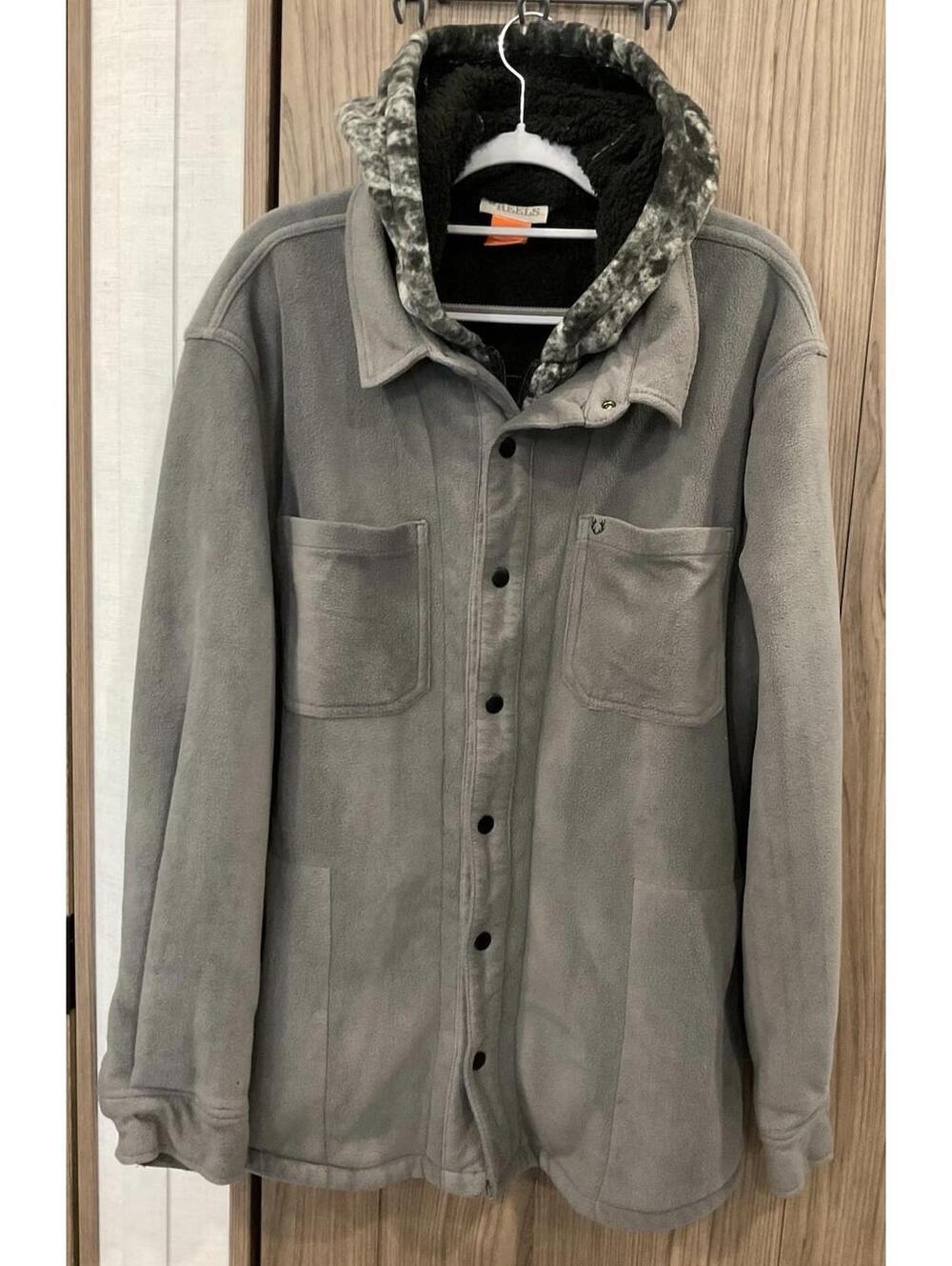 Racks & Reels Mens Hooded Snap Up Gray Jacket Size L